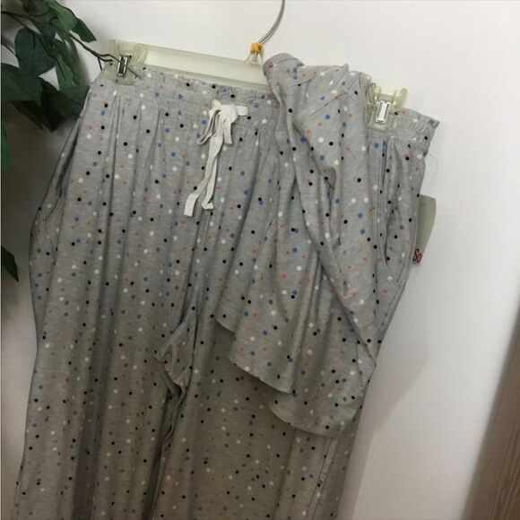 SO NWT jrs plus pajama set gray with colorful dots/cami and cropped pants set 2X - Picture 5 of 14